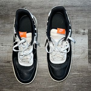 Black/White/Orange Air force Ones USED Size 9.5 Mens USA